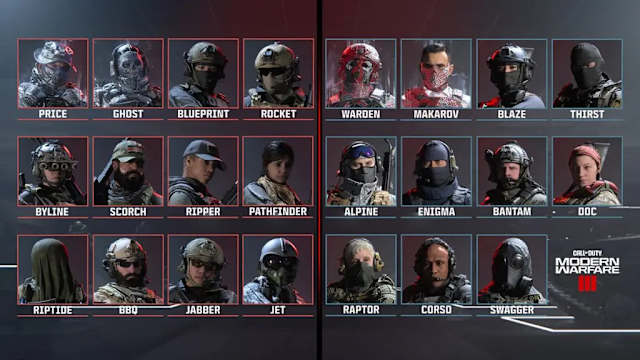 All MW3 Operators